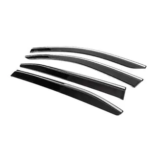 Ветровики с хромированным молдингом (4 шт., Sunplex Chrome) Citroen C5 Aircross 2017-2025 гг. фото 2