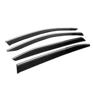 Ветровики с хромированным молдингом (4 шт., Sunplex Chrome) Citroen C5 Aircross 2017-2025 гг. фото 3