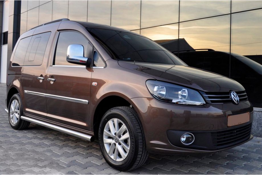 Volkswagen Caddy 2020- гг. Боковые трубы BB001 (2 шт., нержавейка) Image