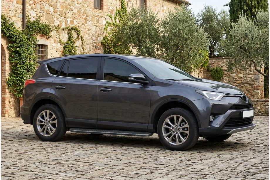 Toyota Rav 4 2013-2018 гг. Боковые пороги Bosphorus Black (2 шт., алюминий) Image