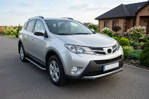 Toyota Rav 4 2013-2018 гг. Боковые Подножки Tayga Grey (2 шт., Алюминий) фото 1