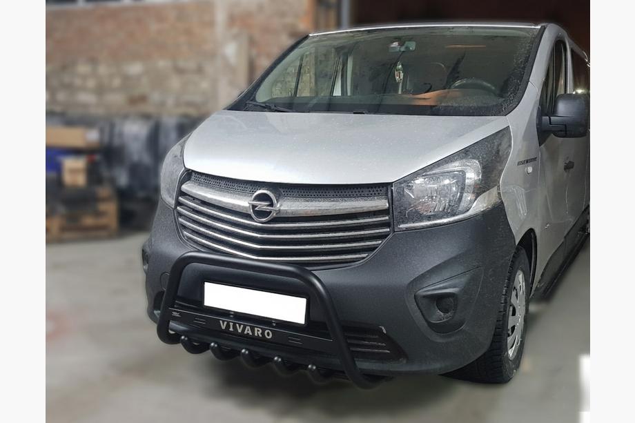 Opel Vivaro 2015-2019 гг. Кенгурятник WT004 Черный (Нержавейка) Image