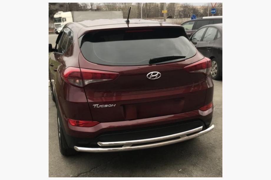 Hyundai Tucson TL 2016-2021 гг. Задняя дуга AK002-2 (нержавейка) Image