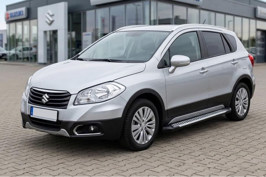 Suzuki SX4 S-Cross 2013-2016 гг. Боковые Подножки Line (2 шт., Алюминий) Image
