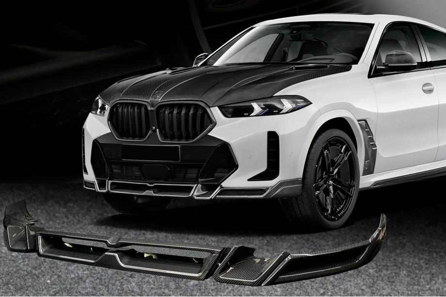 BMW X6 G06 2019–2027 гг. Накладка на передний бампер Lip LRT (для M-Sport 2023+, Карбон) Image