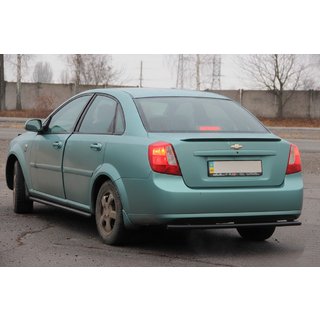 Задняя защита AK002 Черный (42мм, Нержавеющая сталь) Chevrolet Lacetti 2003-2024 гг. фото 4