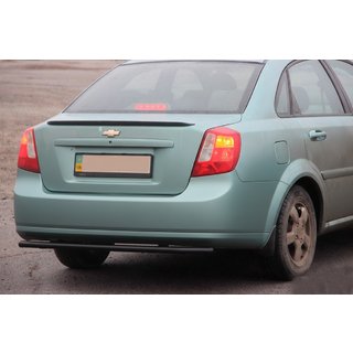 Задняя защита AK002 Черный (42мм, Нержавеющая сталь) Chevrolet Lacetti 2003-2024 гг. фото 1