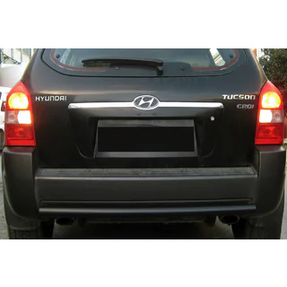 Задняя дуга AK002 Черная (нерж.) Hyundai Tucson JM 2004- гг. фото 1