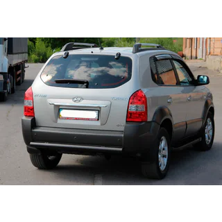 Задняя дуга AK002 Черная (нерж.) Hyundai Tucson JM 2004- гг. фото 2
