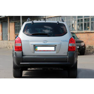 Задняя дуга AK002 Черная (нерж.) Hyundai Tucson JM 2004- гг. фото 3