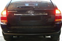 Kia Sportage 2004-2010 гг. Задняя дуга AK002 Черная (нерж.) фото 3