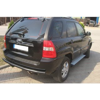 Задняя дуга AK002 Черная (нерж.) Kia Sportage 2004-2010 гг. фото 2
