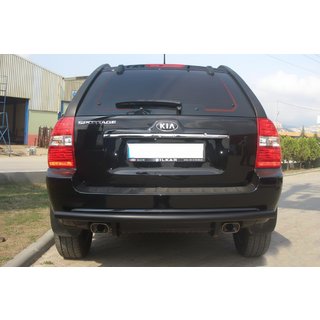 Задняя дуга AK002 Черная (нерж.) Kia Sportage 2004-2010 гг. фото 1