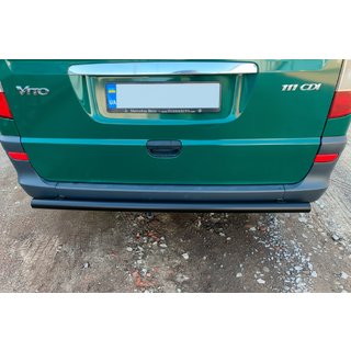 Задняя дуга AK002 Черная (нерж.) Mercedes Vito W639 2004-2014 гг. фото 3