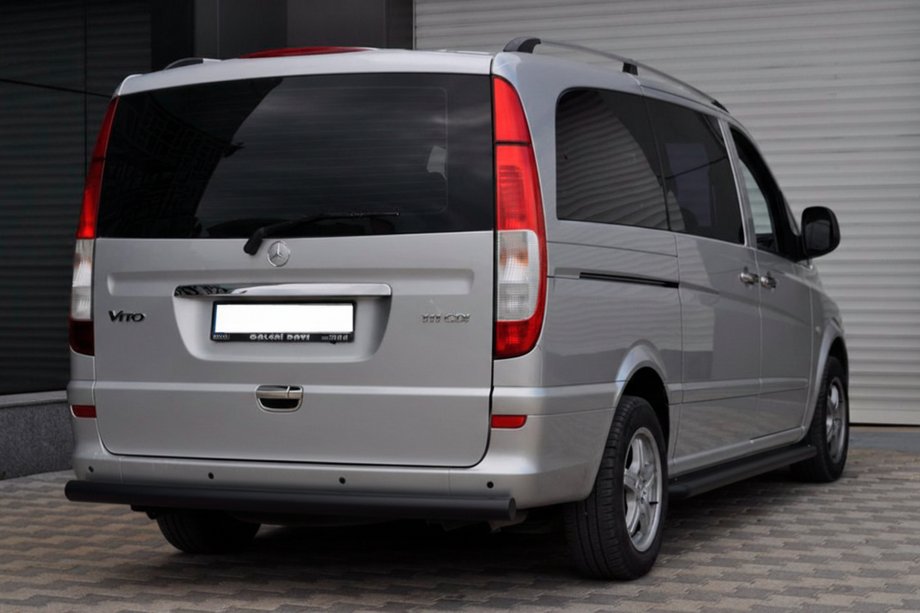 Mercedes Vito W639 2004-2014 гг. Задняя дуга AK002 Черная (нерж.) Фото 6