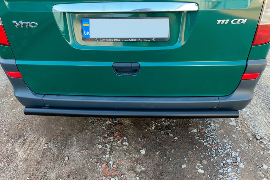 Mercedes Vito W639 2004-2014 гг. Задняя дуга AK002 Черная (нерж.) Фото 3