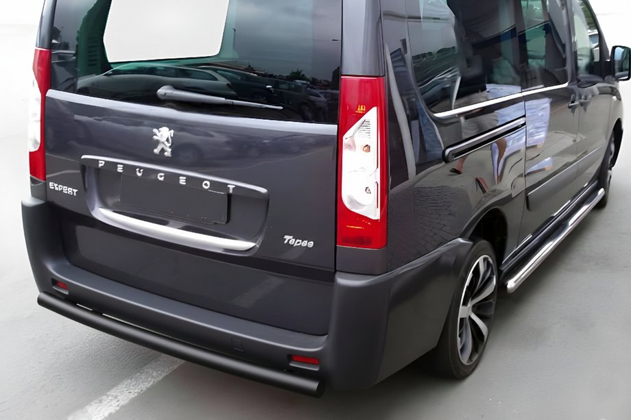 Fiat Scudo 2007-2015 гг. Задняя дуга Black (нерж. сталь) Image