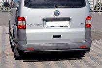 Volkswagen T5 Caravelle 2004-2010 гг. Задняя дуга AK002 Черная (нерж. сталь) фото 4