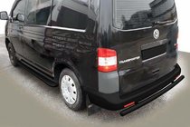 Volkswagen T5 Caravelle 2004-2010 гг. Задняя дуга AK002 Черная (нерж. сталь) фото 6