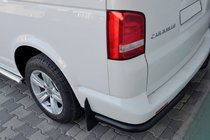 Volkswagen T5 Caravelle 2004-2010 гг. Задние уголки AK003 Черные (2 шт., нержавейка) фото 8