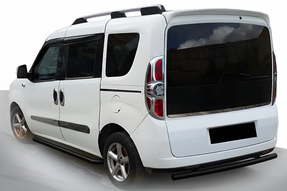 Opel Combo 2012-2018 гг. Задняя дуга Black (нерж. сталь) Image
