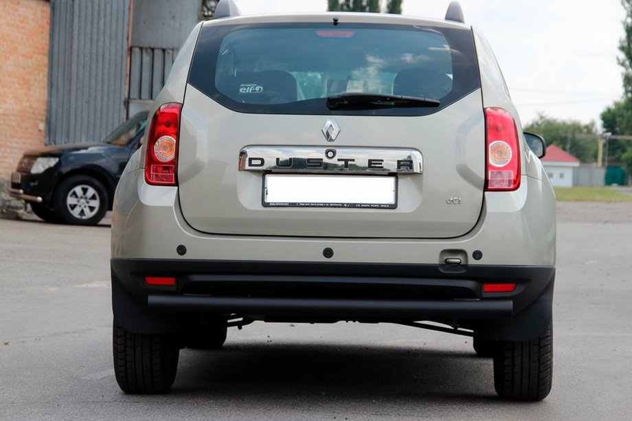 Renault Duster 2008–2017 гг. Задняя прямая дуга Black (нерж. сталь) Image