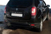 Dacia Duster 2008-2018 гг. Задняя прямая дуга Black (нерж. сталь) фото 5