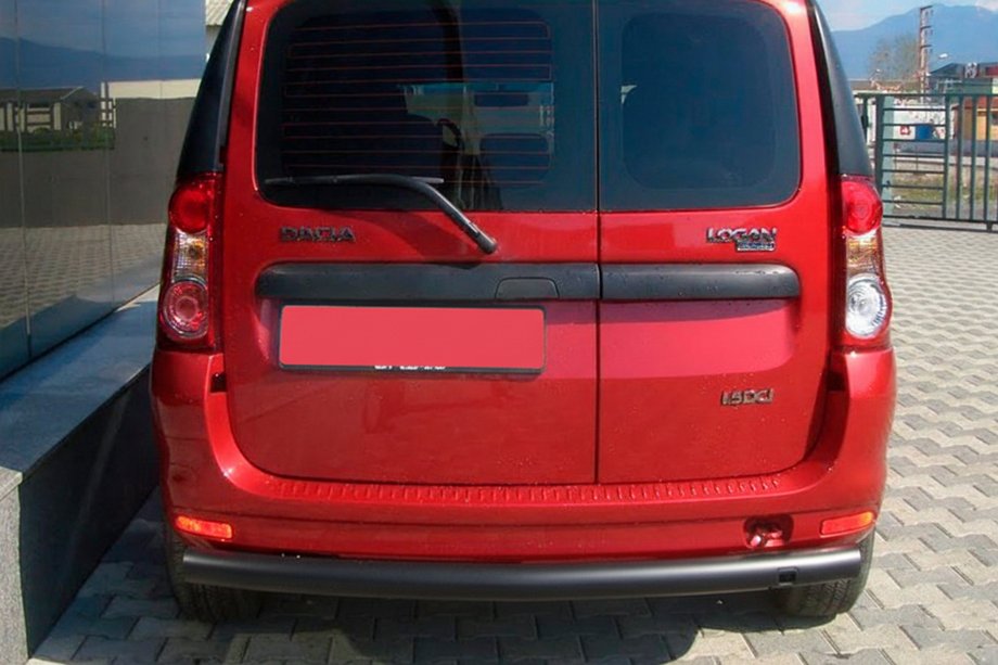 Renault Logan MCV 2005-2013 гг. Задняя дуга Black (нерж. сталь) Image