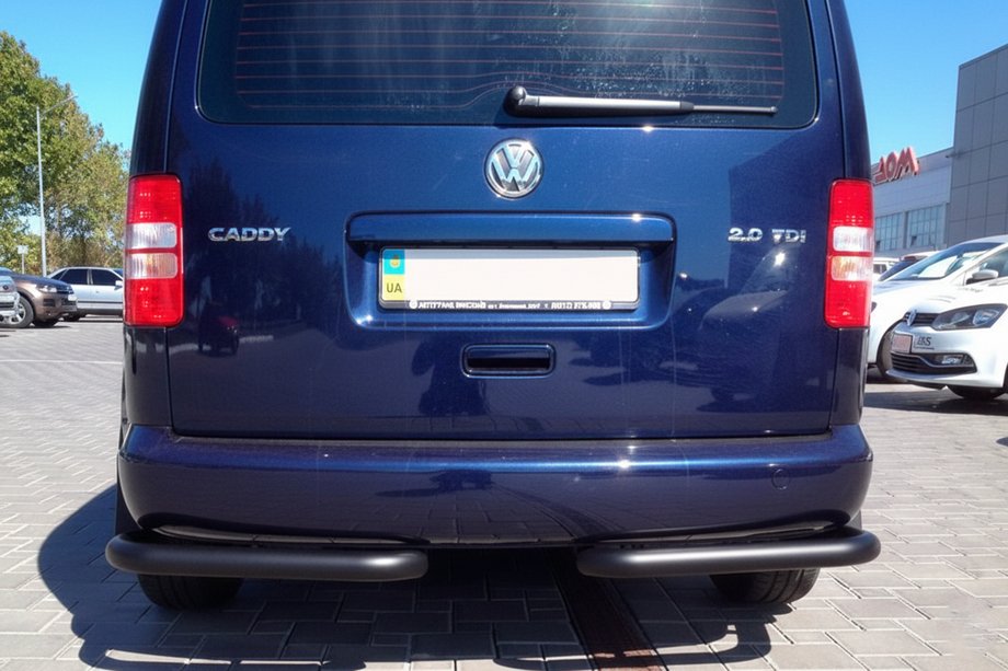 Volkswagen Caddy 2010-2015 гг. Задние уголки AK003 Черные (2 шт., нержавейка) Фото 7