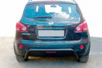 Nissan Qashqai 2010-2014 гг. Задняя дуга AK007 Черная (нерж. сталь) фото 1