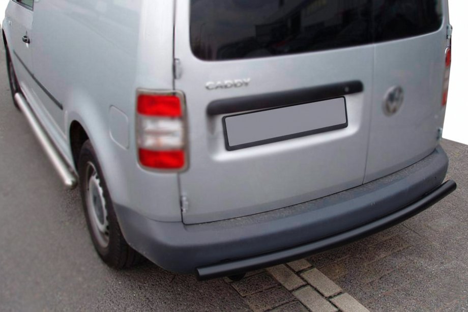 Volkswagen Caddy 2010-2015 гг. Задняя дуга Black (2 шт, нержавейка) Фото 2