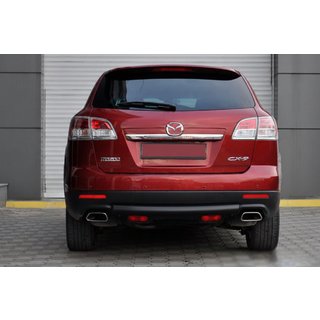 Задняя дуга AK002 Черная (нерж.) Mazda CX-9 2007-2016 гг. фото 2