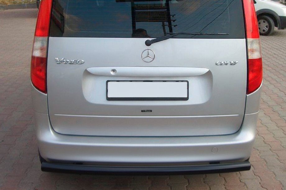 Mercedes Vaneo W414 2001-2005 гг. Задний кенгурятник Black (нержавейка) Image