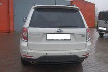 Subaru Forester 2008-2013 гг. Задняя дуга AK002 Черная (нерж. сталь) фото 2