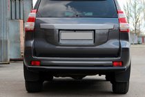 Toyota Land Cruiser Prado 150 2009-2023 гг. Задняя дуга AK002 Черная (нерж. сталь) фото 6