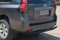 Toyota Land Cruiser Prado 150 2009-2023 гг. Задняя дуга AK002 Черная (нерж. сталь) фото 5