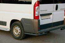 Citroen Jumper 2007-2025 гг. Задние уголки AK003 Черные (2 шт., нержавейка) фото 1