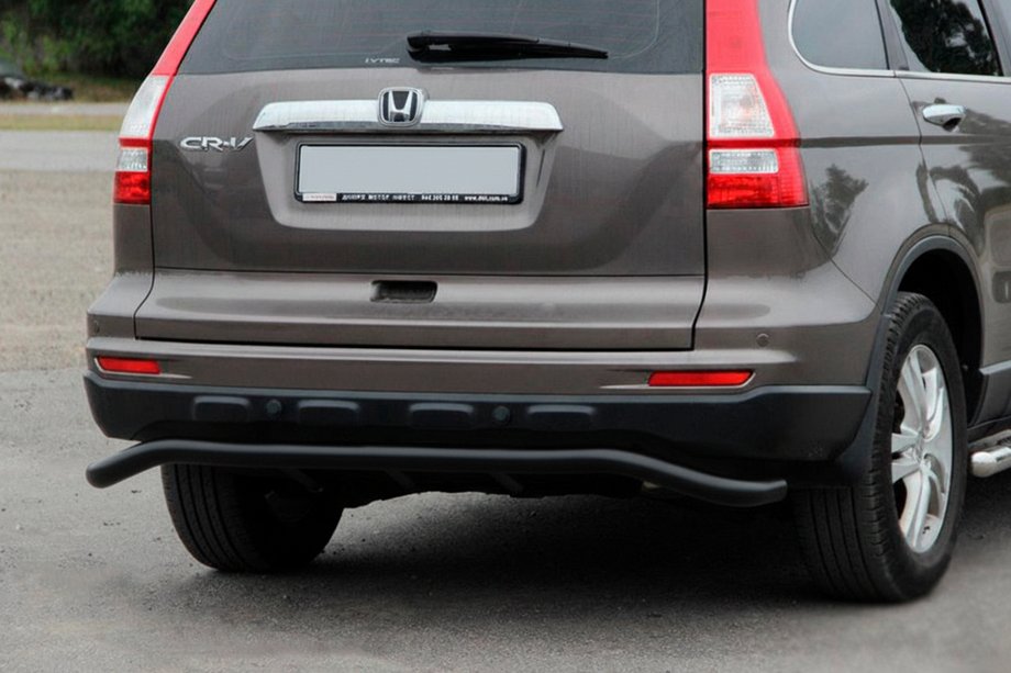 Honda CRV 2012-2016 гг. Задняя дуга AK008 Черная (нерж. сталь) Image