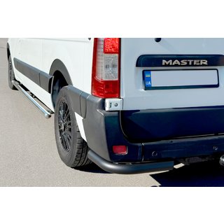 Задние уголки AK003 Черные (2 шт., нержавейка) Nissan NV400 2010-2024 гг. фото 4