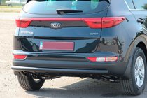Kia Sportage 2015-2021 гг. Задняя защита AK002 Черная (нерж. сталь) фото 1