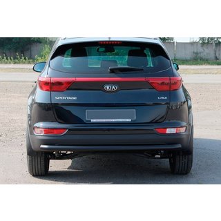 Задняя защита AK002 Черная (нерж. сталь) Kia Sportage 2015-2021 гг. фото 2