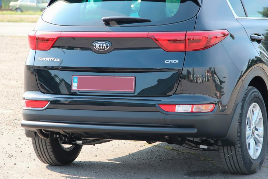 Kia Sportage 2015-2021 гг. Задняя защита AK002 Черная (нерж. сталь) Image