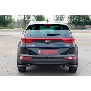 Задний угловой защитный элемент AK003 Черный (нержавейка) Kia Sportage 2015-2021 гг. фото 3
