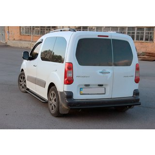Задняя защита Black (нерж. сталь) 60 мм Citroen Berlingo 2008-2018 гг. фото 3