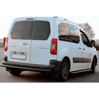 Задняя защита Black (нерж. сталь) 60 мм Citroen Berlingo 2008-2018 гг. фото 4