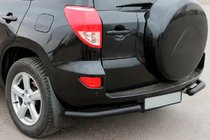 Toyota Rav 4 2006-2013 гг. Задние уголки AK003 Черные (2 шт., нержавейка) фото 1