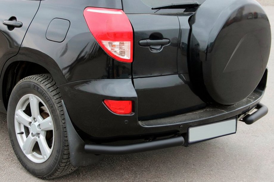 Toyota Rav 4 2006-2013 гг. Задние уголки AK003 Черные (2 шт., нержавейка) Image