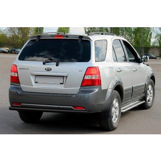 Задняя дуга AK002 Черная (нерж.) Kia Sorento I BL 2002-2009 гг. фото 2