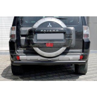 Задняя дуга AK002 Черная (нерж.) Mitsubishi Pajero Wagon III 1999-2006 гг. фото 1