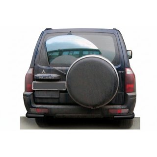 Задняя дуга AK003 Черная (нерж.) Mitsubishi Pajero Wagon III 1999-2006 гг. фото 1